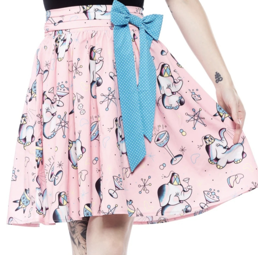 Sourpuss Tipsy Elephant Swing Skirt - Picture 1 of 6